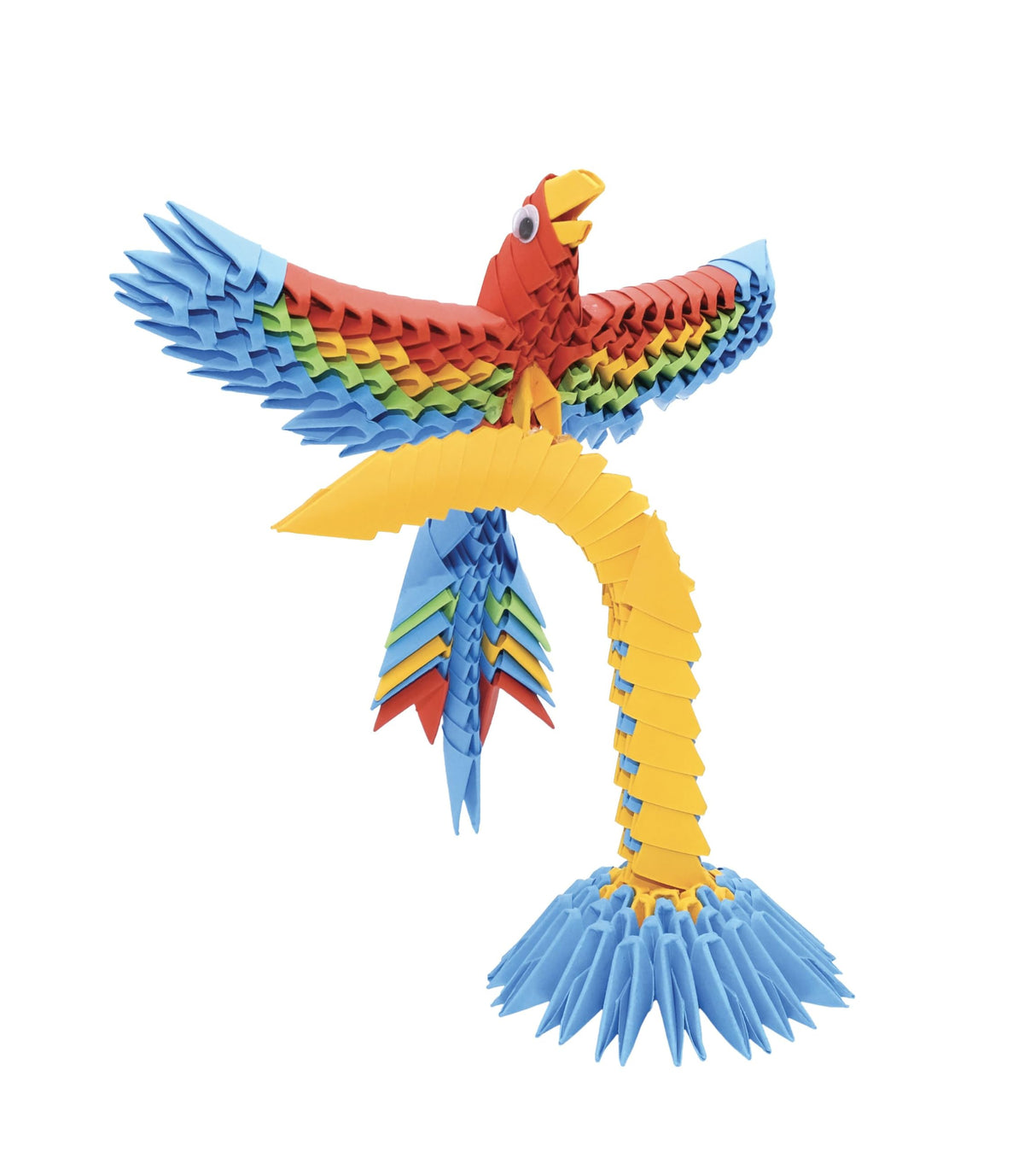 Creagami Parrot, a Colorful 243-piece 3D Origami Kit, Modular Paper Construction for Ages 7+