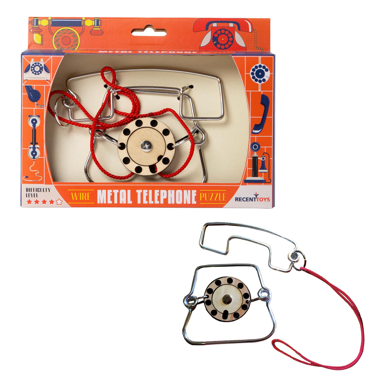 Constantin Metal Telephone Puzzle Brainteaser from Recent Toys - Untangle The Phone Fun for Ages 14+