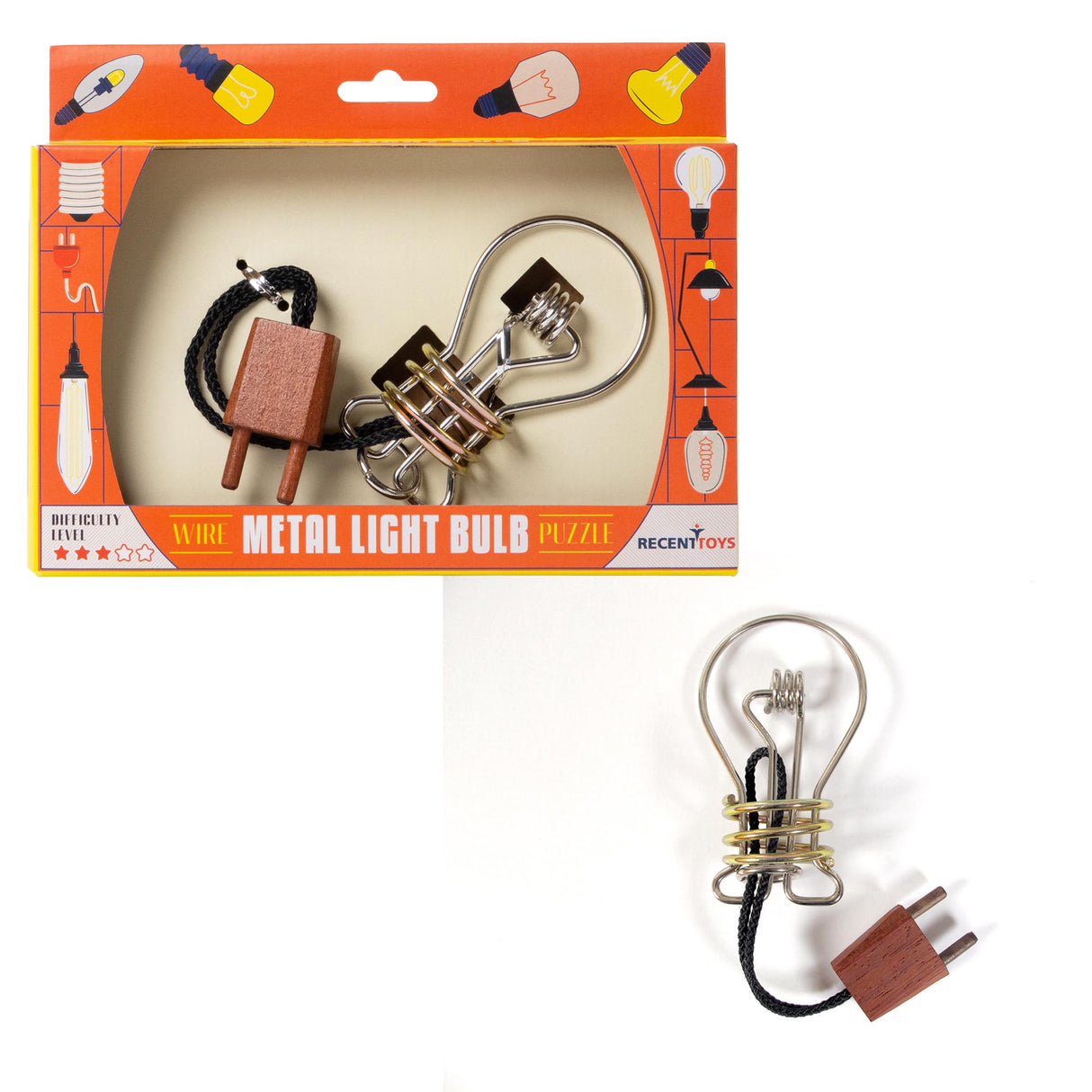 Constantin Metal Light Bulb Brainteaser Mechanical Puzzle from Recent Toys - Fun for Ages 14+