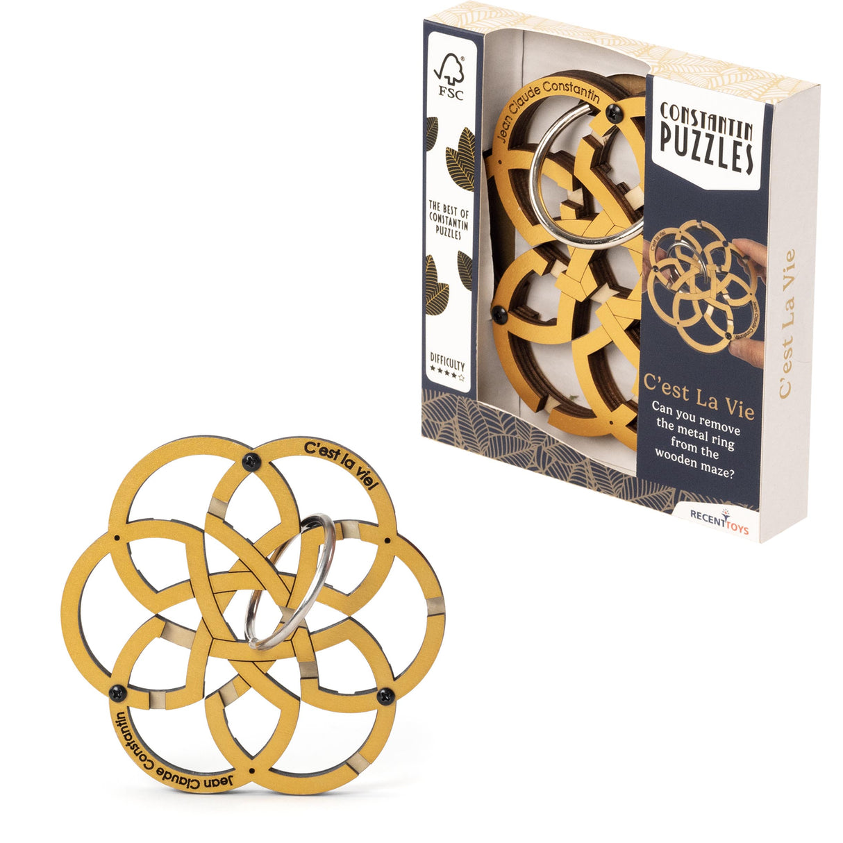 Constantin C'est La Vie - The Original Wooden Maze Game from Recent Toys - Fun for Ages 14+