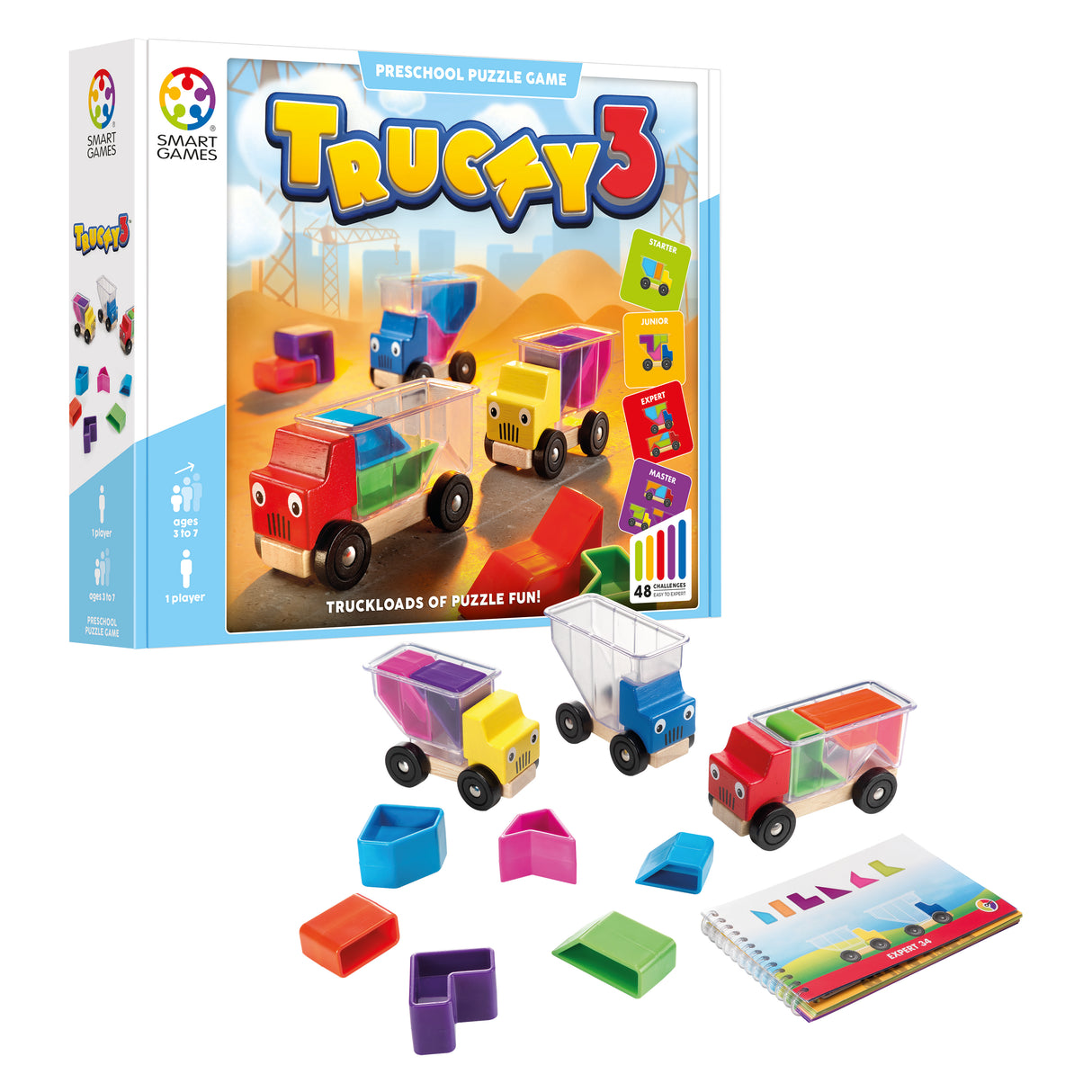 Trucky 3 Wooden Puzzle Game + Toy for Ages 3+