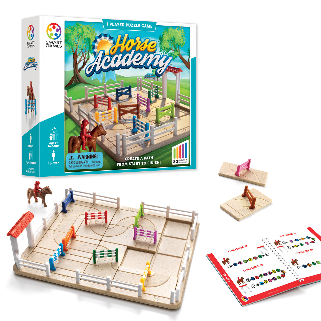 Horse Academy Path-Building Game with 80 Challenges for Ages 7+