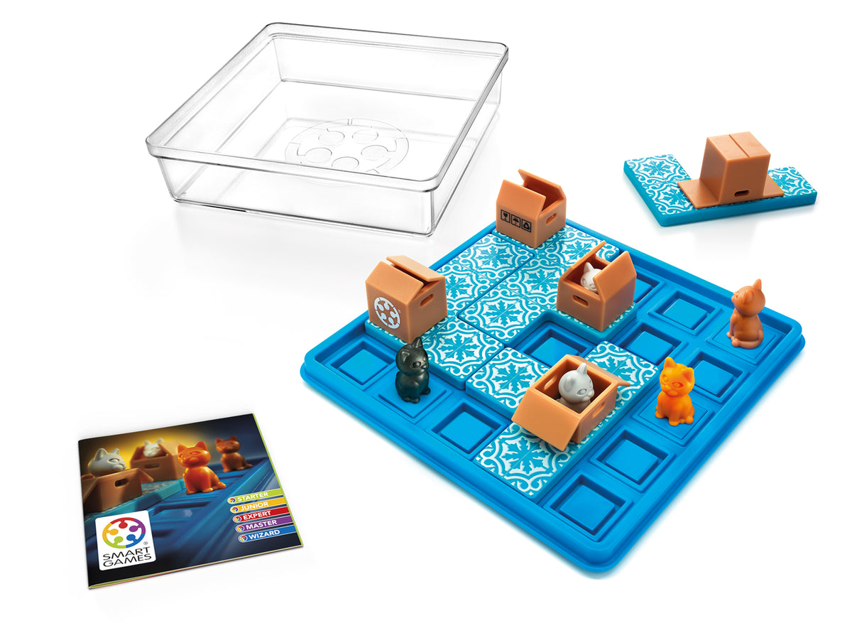 Cats and Boxes Travel Game with 60 Challenges for Ages 7+