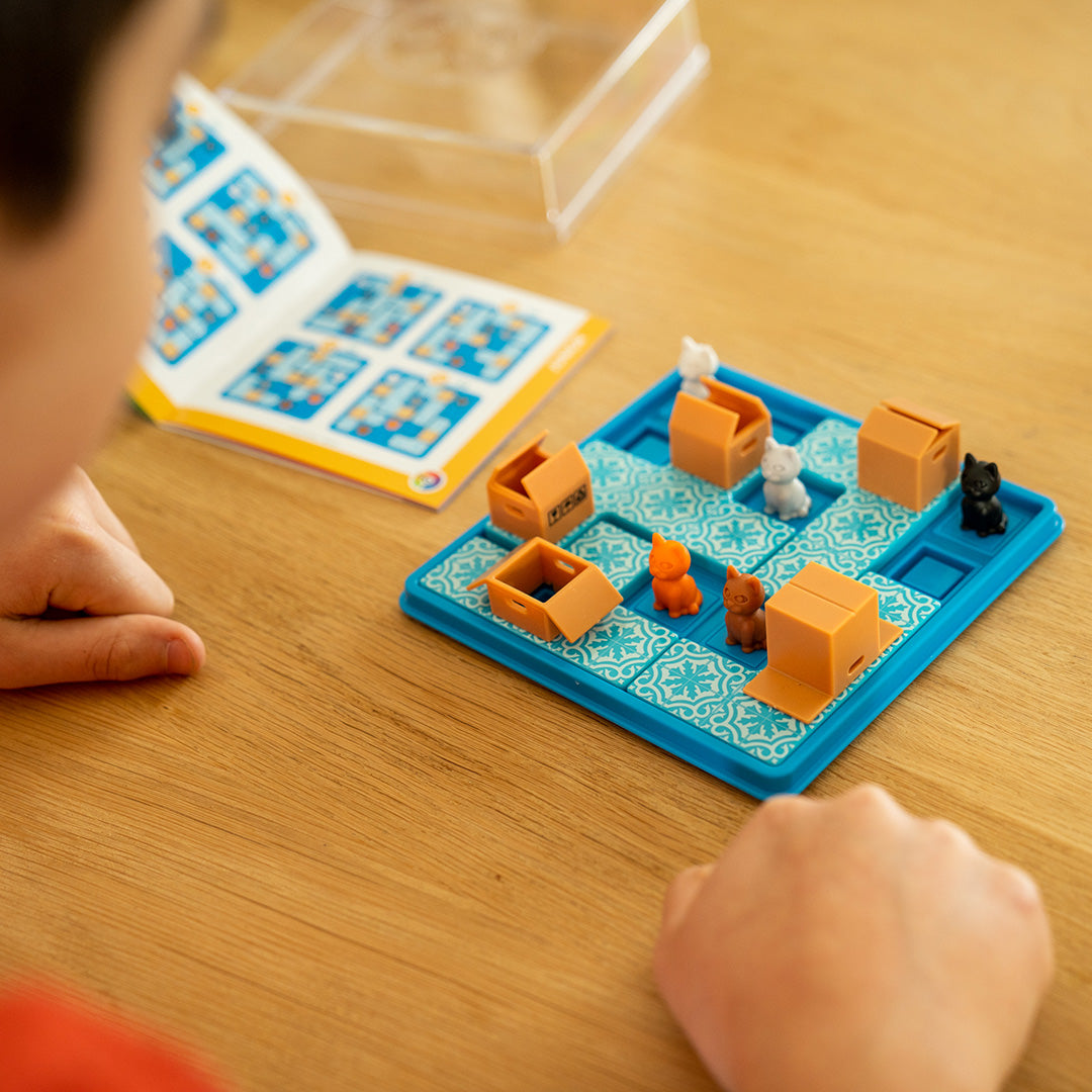 Cats and Boxes Travel Game with 60 Challenges for Ages 7+