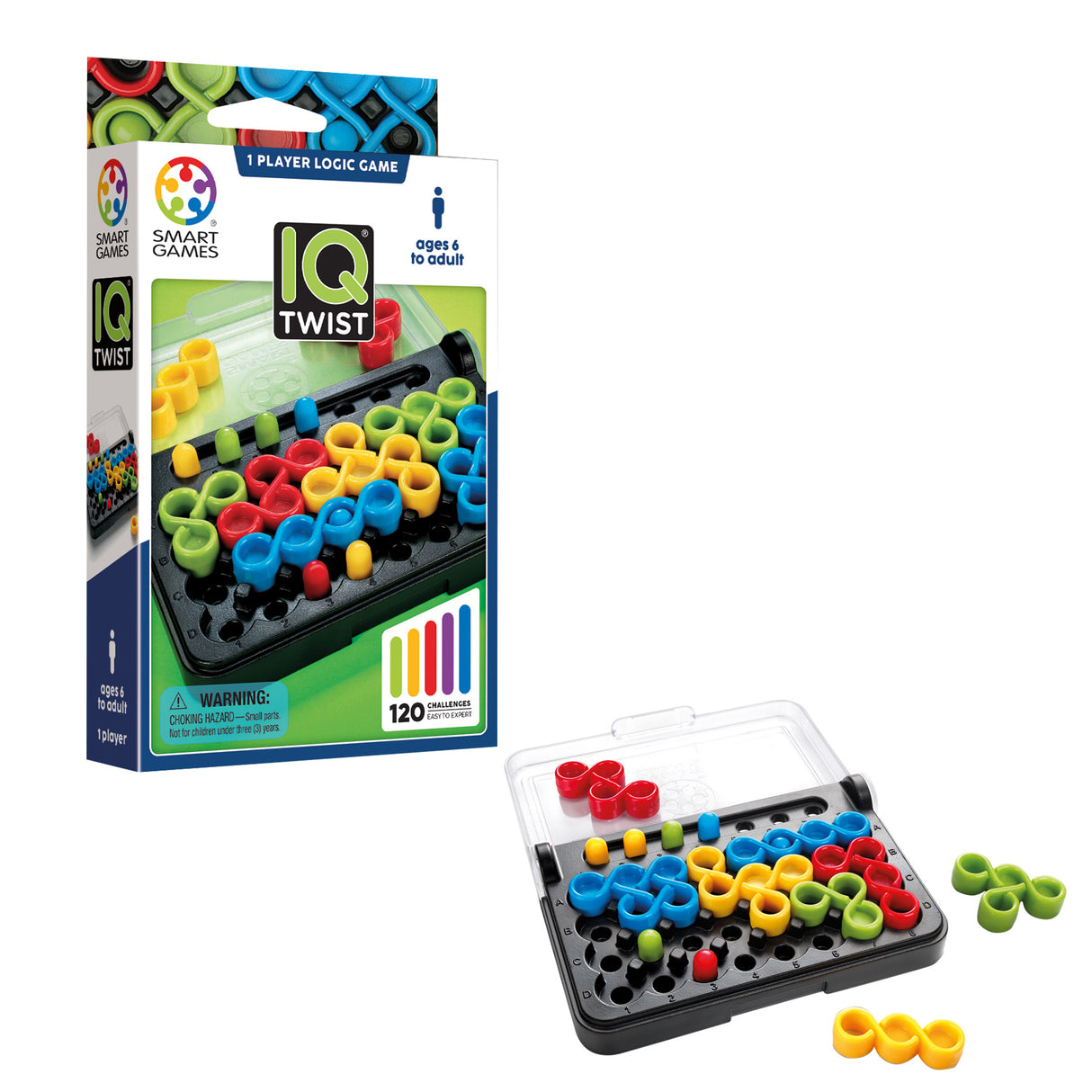 IQ Twist Travel Game with 120 Challenges for Ages 6+