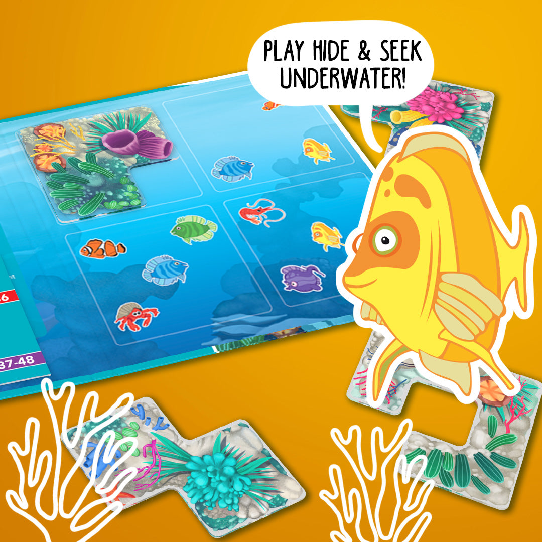 Coral Reef Magnetic Travel Game in Metal Box with 48 Challenges for Ages 4+