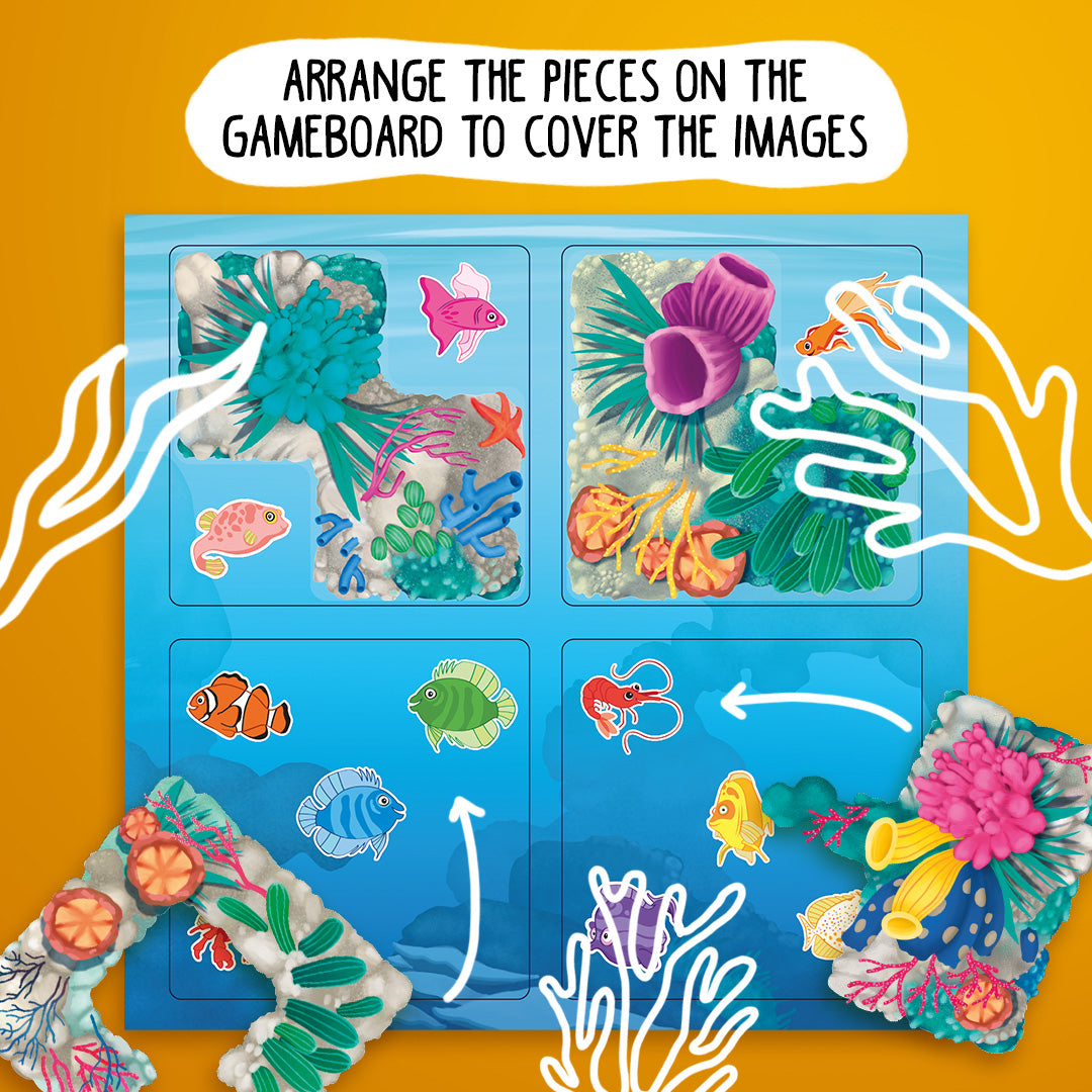 Coral Reef Magnetic Travel Game in Metal Box with 48 Challenges for Ages 4+