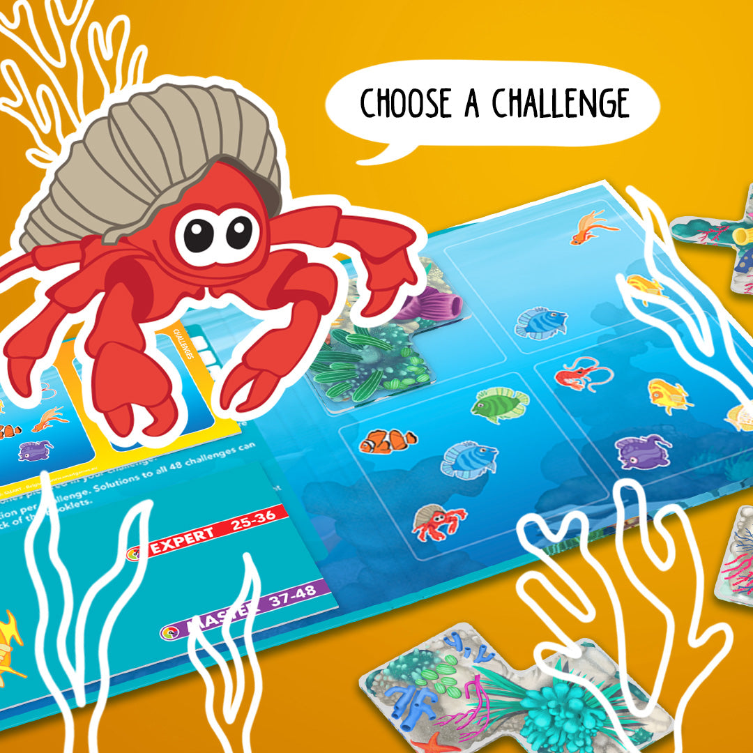 Coral Reef Magnetic Travel Game in Metal Box with 48 Challenges for Ages 4+