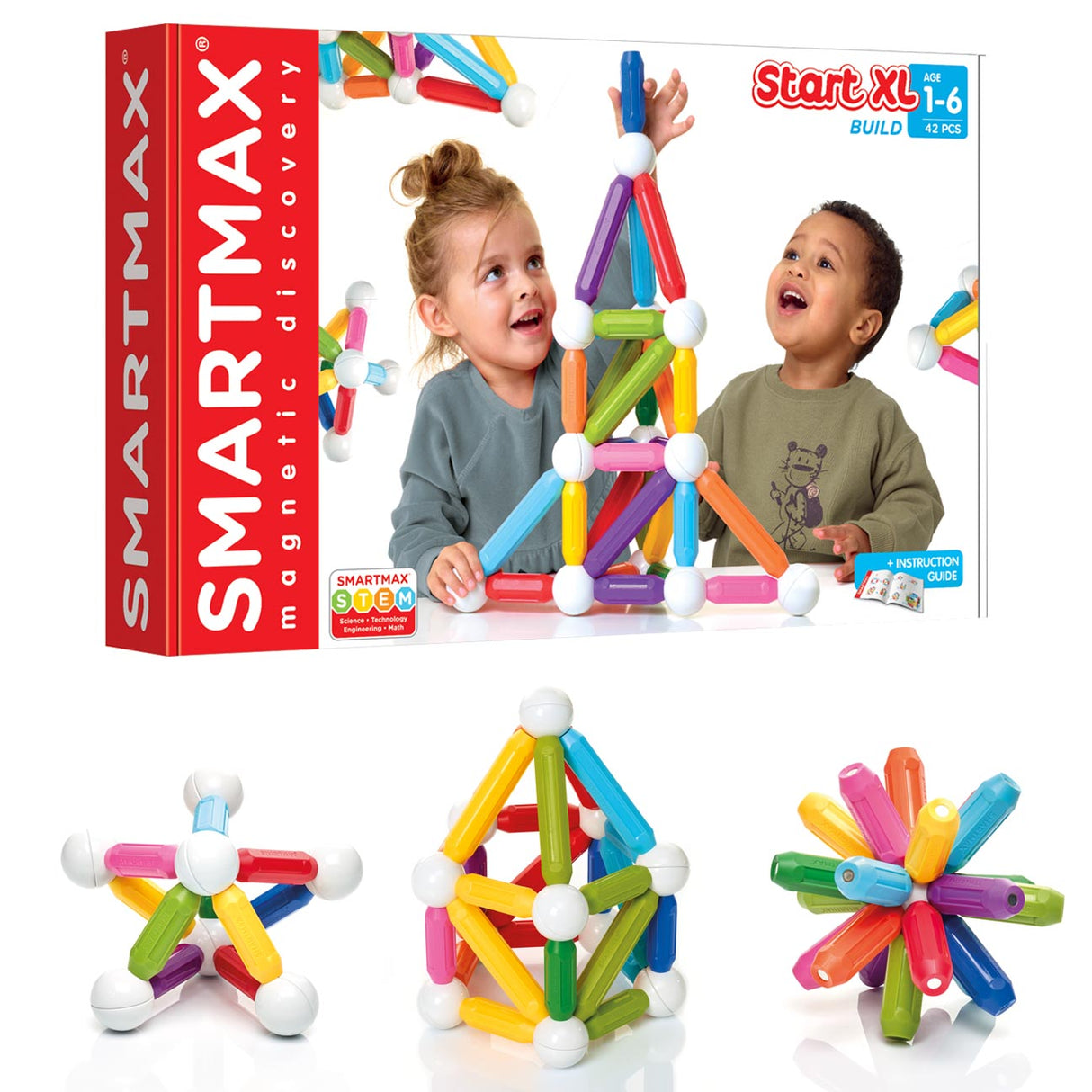 SmartMax Start XL 42-piece Magnetic STEM Building Set Ages 3+